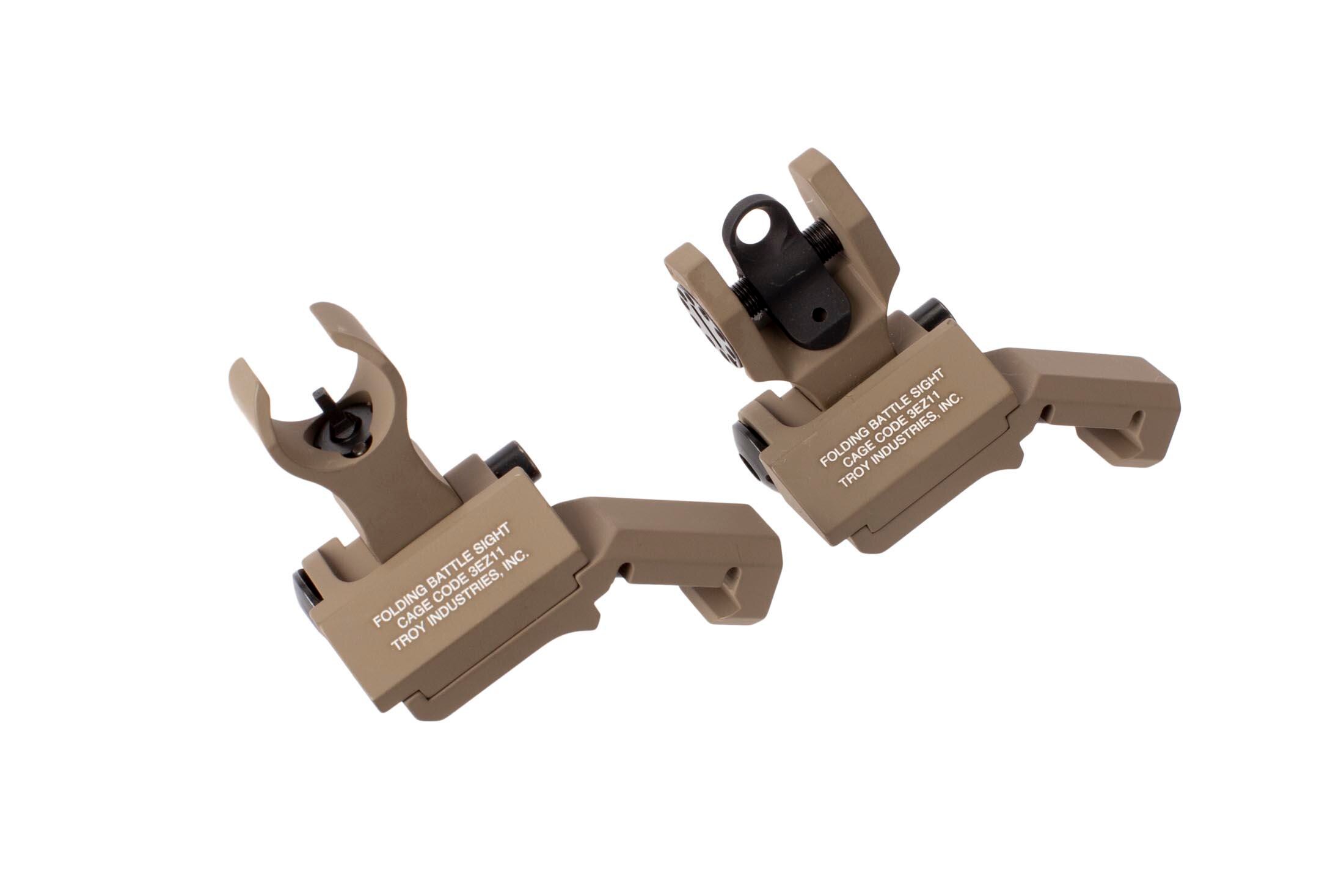 Troy Industries Offset Sight Set HK Front and Round Rear FDE SSIG